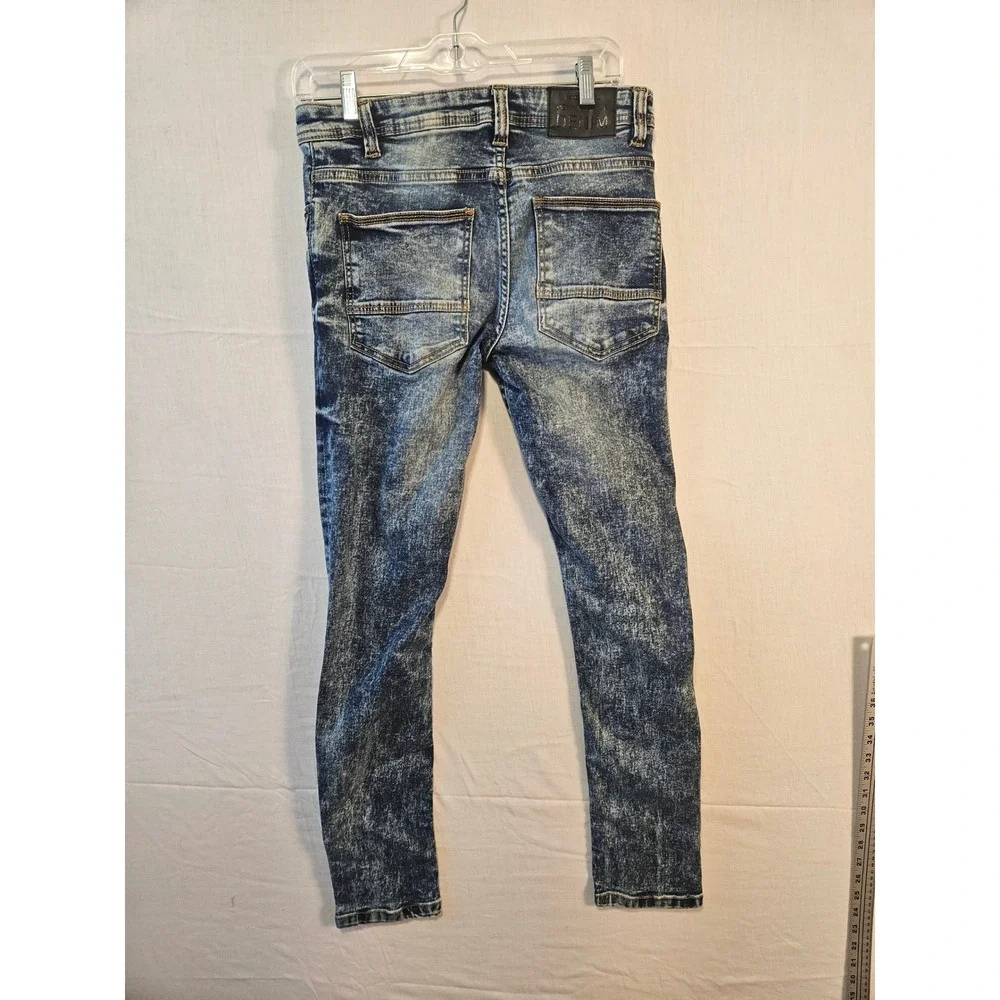 Modern Culture Mens Skinny Acid Wash Blue Stretch Denim Jeans 29x30 RN157550